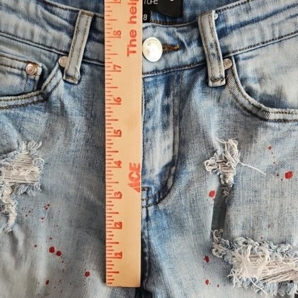 Trinity Kays Jeans Men's Size 28 (28x32) Kulture Stripes Paint Distressed Blue - Picture 13 of 16